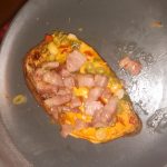 Bacon and baked sweet potatot